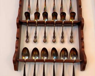 Collectible Souvenir Spoon Rack Wall Display