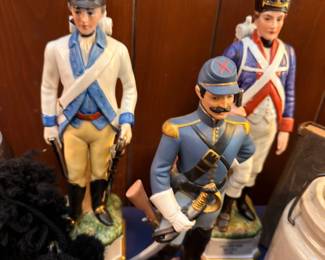 Hand Painted Porcelain Military Soldier Figurines Collection