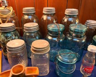 Antique Blue Ball Mason Jars Canning Jars Collection