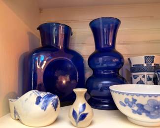 Cobalt Blue Glass Vases Blue White Pottery Ceramics Collection