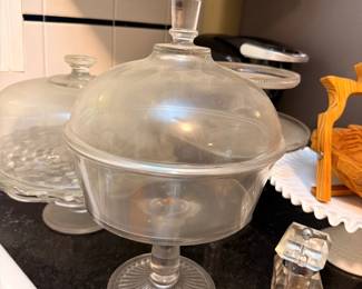 Glass Cake Stand Dome Cover Pedestal Cloche Crystal Perfume Bottle