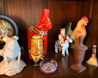 Swedish Dala Horse Toby Jug Ceramic Animal Figurines Stone Carvings Globe