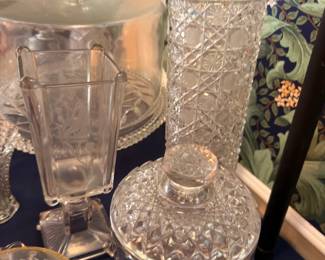 Cut Crystal Vases Glass Pedestal Bowl Elegant Glassware Collection