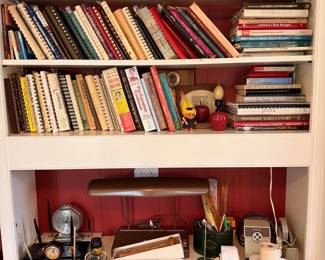 Bookshelf Books Desk Accessories Office Supplies Fan Vintage Study Library
