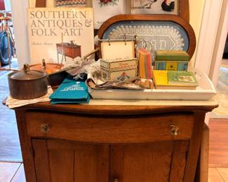 Antique Washstand with Southern Antiques Books and Collectibles