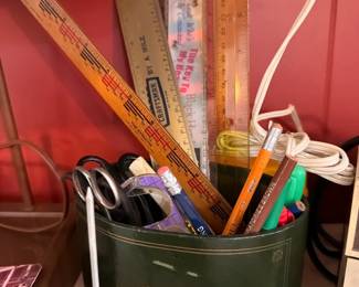 Bucket Tools Rulers Yardsticks Extension Cords Scissors Supplies Miscellaneous Lot