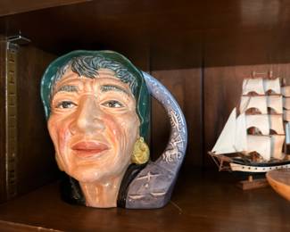 Large Royal Doulton Toby Character Jug Model Sailing Ship Shelf