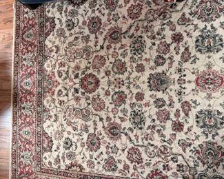 Large Oriental Area Rug Floral Pattern Cream Red Blue Persian Style