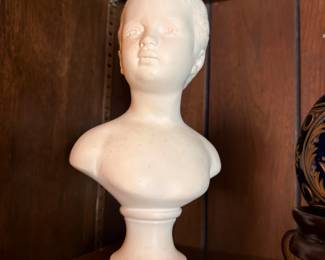 White Porcelain Bisque Bust Sculpture Classical Female Figure Antique