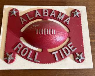 Rare Vintage Cast Aluminum Alabama Tag Topper