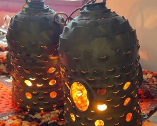 Two Vintage General Electric Jet Burner Lights