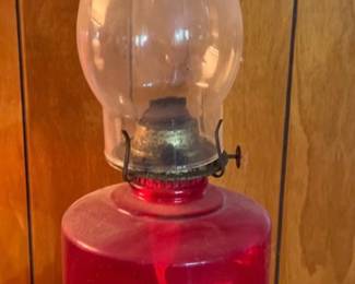 Ruby Red Hurricane Lamp