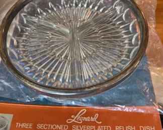 Leonard Silver plated Relish Dish
