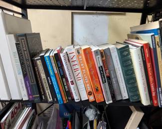 Various books (good, self-help, fitness, yoga, cooking, printed paid workout guides).