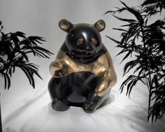 Loet Vanderveen bronze panda sculpture.