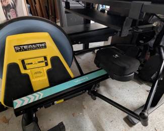 Stealth gamify ab core strength fitness equipment, Bosu balance ball with air pump, hydraulic rowing machine, weight bench, and more.