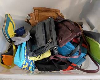 Misc. bags, totes, purses, backpacks, wallets.