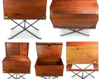 Vintage mid century modern writing desk with stand.