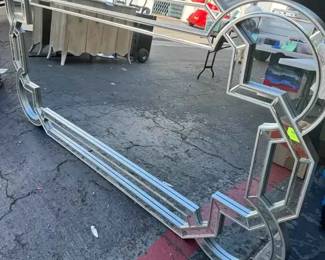 HA107Modern Oversized Silver Toned Mirror