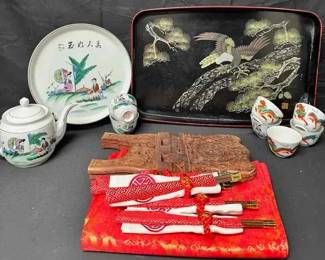 CT325Asian Teapot Set, Tray And More