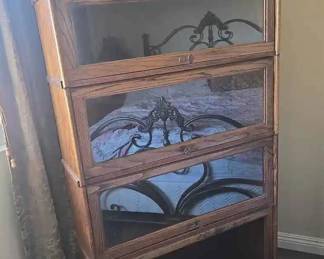 HY101Antique Oak Barrister Bookcase Pickup in Fallbrook