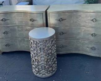 HA105Gold Toned Dressers And Side Table 