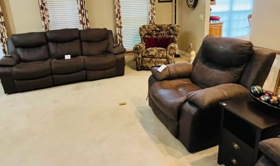 Living Room Furniture including Power Reclining Couch & Recliners with Massage.