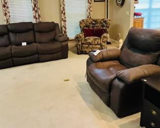Living Room Furniture including Power Reclining Couch & Recliners with Massage.