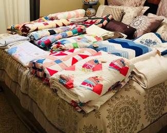 Vintage hand made quilts, Afghans, and Linens.