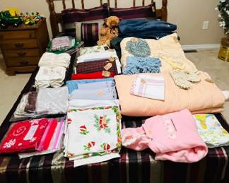 Vintage Linens on the Guest Bed.  Bed is Frame only, and is part of a set.