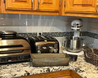 Ninja Air Fryer, Kitchen Aid Stand Mixer and other Kitchen gadgets.
