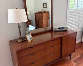 MCM Mainline by Hooker walnut dresser with mirror