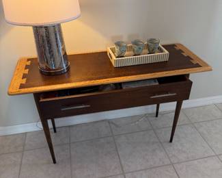 MCM RARE LOVELY LANE ACCLAIM WALNUT CONSOLE TABLE