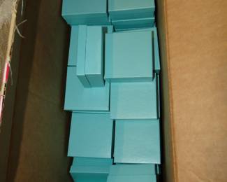 Empty blue jewelry boxes