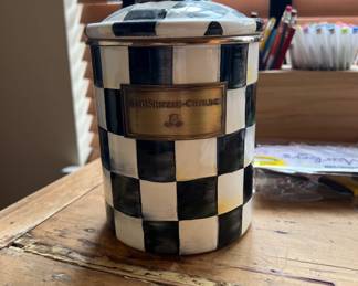 Mackenzie Childs canister, 2 different sizes