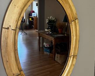 Great primitive pine frame with mirror