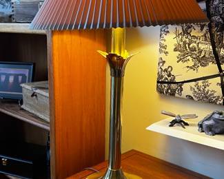 Rare Stiffel Solid Brass Lamp with original shade
