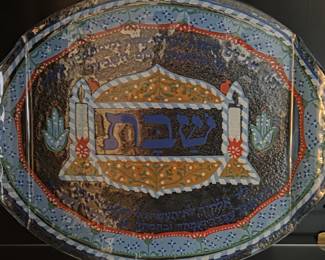 Judaic glass plate