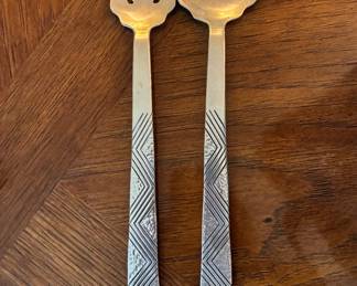 Large heavy sterling silver serving pieces. Sanford Storer. Navajo Sterling