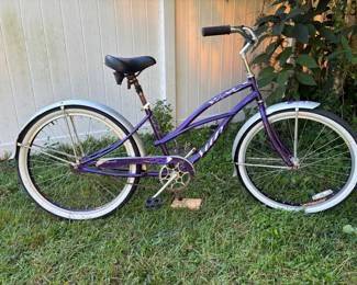 purple bicycle cruiser, perfect for a tall person 16" tires