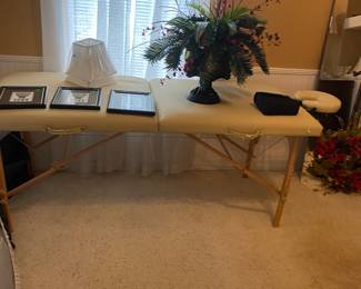 Portable massage, table, artwork, and more