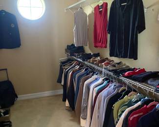 Beautiful clothing including tuxedo shoes, jackets, and more