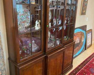 Vintage China cabinet Georgian style. Everything inside is also for sale.