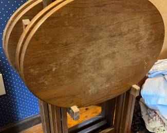 Wooden tv trays with stand 
