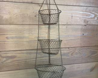 3 tier metal vegetable/fruit basket 
