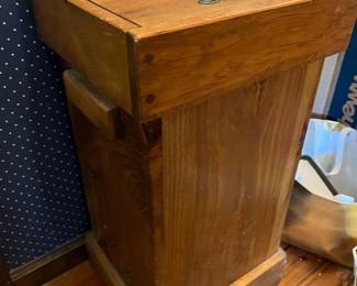 Wooden box for trash or pet food