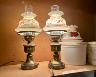 Vintage hurricane lamps
