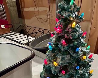 Vintage light up ceramic Christmas tree