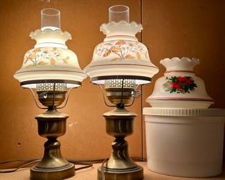 Vintage hurricane lamps 