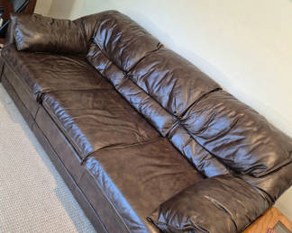 Lot 43: Brown Leather Couch